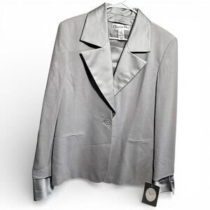VTG Christian Dior Women's Size 10 Blazer Made in USA NWT 90s Triacetate